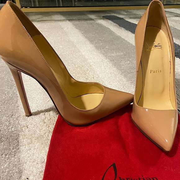 Christian Louboutin Heels So Kate Nude 120mm Patent Leather Pumps Shoes 39 US 8 - Picture 2 of 5